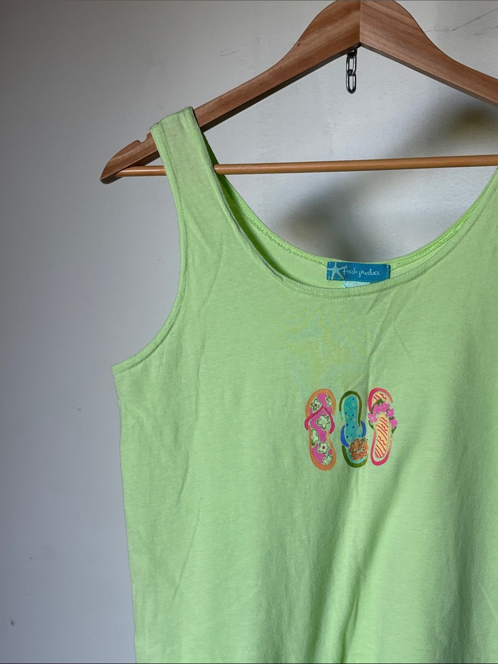 fresh produce Flippy Flop Lime Green Tank Dress with Colorful Flip-Flop Trio - Picture 3 of 6